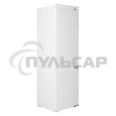 Встраиваемый холодильник Maunfeld MBF177SWGR Inverter белый двухкамерный 197/76 л, морозилка снизу, DeFrost