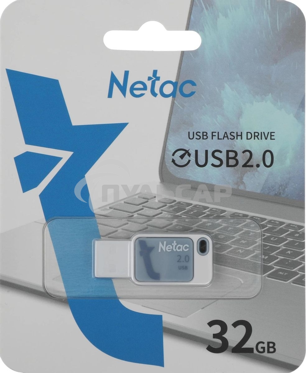 Флешка USB Netac UA31, 32 Gb USB 2.0, NT03UA31N-032G-20BL синий