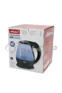 Чайник электрический Atlanta ATH-2460 черный стеклянный
