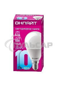 Лампа светодиодная ОНЛАЙТ 61967 OLL-G45-10-230-6.5K-E14