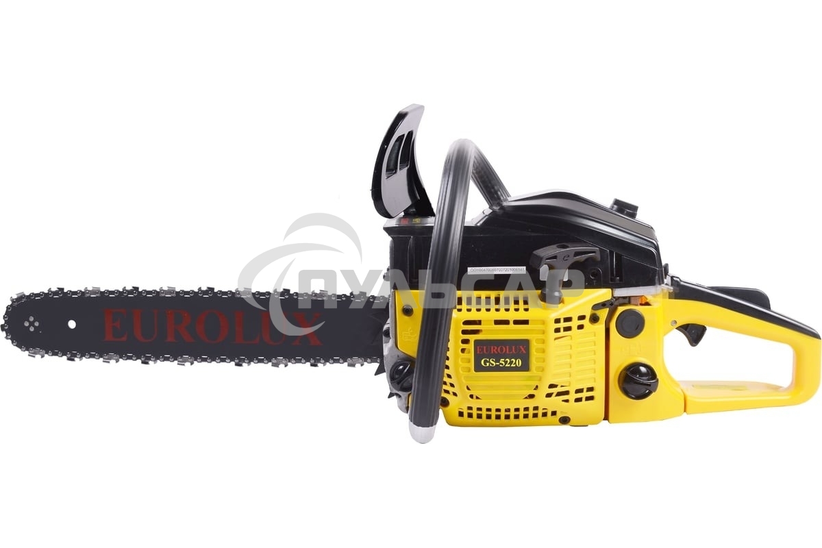 Бензопила Eurolux GS-5220 2400 Вт,Длина шины мм / дюймы 505 / 20” Объем двигателя см3 52 70/6/8