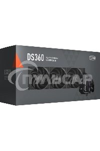 Система охлаждения/ PCCooler DS360 BK (310W, 360мм, LED temp., Black, ARGB Pump/ Fans: 3x120мм, 86.73CFM, 28dBA, 2200RPM/ Pump height 67мм, 28dBA, 3200RPM, Rad thickness 27мм/ S: 1851, 1700, 1200, 20XX, 115X, AM5, AM4)