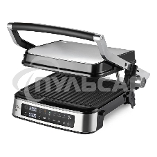 Электрический гриль BQ GR1008 Metallic Gray. Мощность:2200 Вт, Съемные пластины, Сенсорное управление, Две съемные пластины из литого алюминия с антипригарным покрытием, 5 автоматических режимов и возможнсть индивидуальной настройки, Крышка прибора открыв