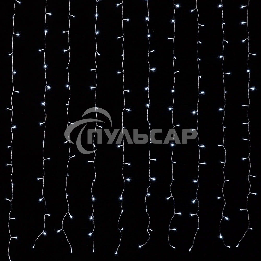 Гирлянда светод. Funray Занавес CL-200W, 2,1*1,5м, 200LED, хол.белый, прозрачный шн. 1,5м,220в, IP20