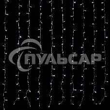 Гирлянда светод. Funray Занавес CL-200W, 2,1*1,5м, 200LED, хол.белый, прозрачный шн. 1,5м,220в, IP20