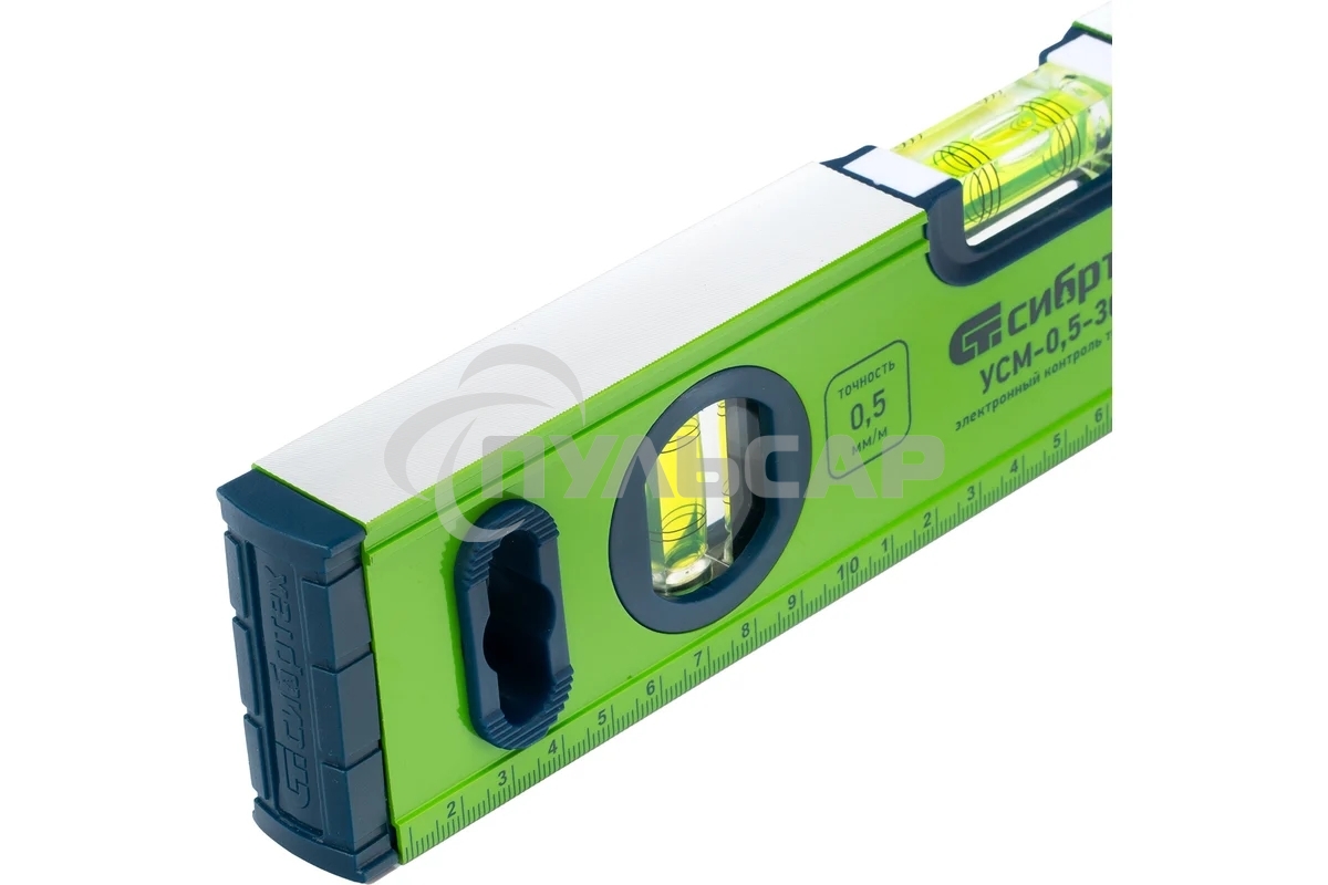 Уровень алюминиевый СИБРТЕХ УСМ-0,5-300, фрезерованный, 3 глазка, магнитный, 300 мм 34111