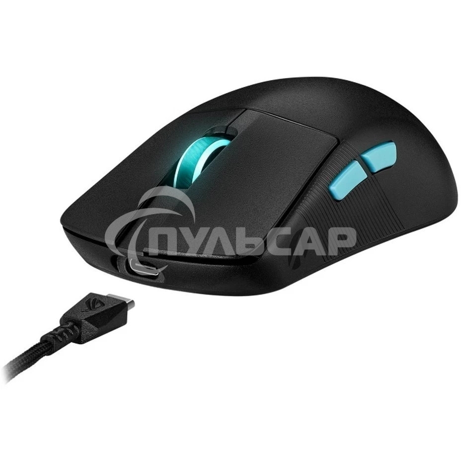 Мышь беспроводная/проводная ASUS ROG Harpe Ace Aim Lab Edition черный, 36000 dpi, радиоканал, Bluetooth, USB, кнопки - 5