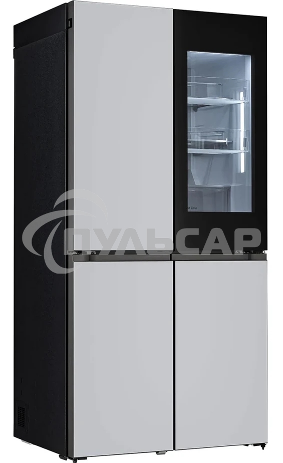 Холодильник LG GR-A24FQAKM серый трехкамерный 382/145л морозилка снизу, No Frost, Side by Side