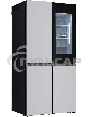 Холодильник LG GR-A24FQAKM серый трехкамерный 382/145л морозилка снизу, No Frost, Side by Side