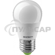 Лампа светодиодная ОНЛАЙТ 71627 OLL-G45-8-230-4K-E27 8Вт шар 4000К белый E27 600лм 176-264В