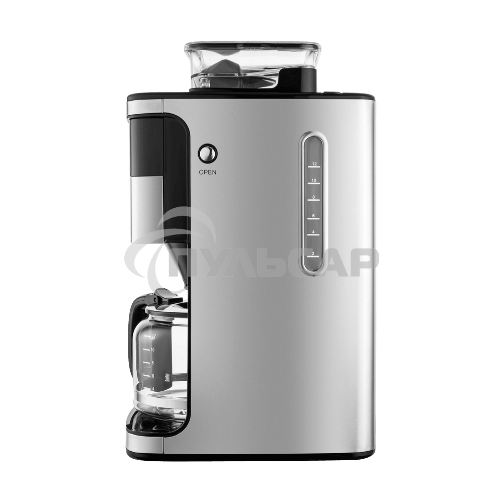 Кофеварка капельная Maunfeld MF-723S нержавеющая сталь, исп. кофе - зерновой/молотый, 1.5 л, 1050 Вт.