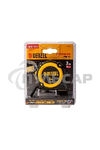Рулетка 3м х 16мм, автоматич. фиксац., нейлон. покрытие, магнит. зацеп, двухстор. разметкаDenzel