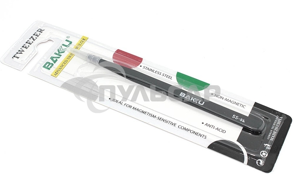 Пинцет BAKU белый Card Series SS-SA