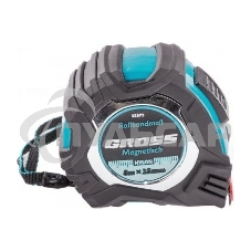 Рулетка Magnetisch, 8м х 25мм, обрезин. корпус,автоматич. фиксация, нейлон. покр.,магн.зацеп Gross