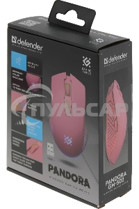 Мышь беспроводная Defender Pandora GM-502 розовый, 3200 dpi, радиоканал, USB, кнопки - 7