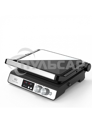 Электрический гриль BQ GR3002 Black-Steel. Мощность:2000 Вт /STONE Non-Stick Мраморное антипригарное покрытие / Съемные панели легкая очистка / 3 в 1 гриль, барбекю, духовка / ГРИЛЬ жарьте стейки и бифштексы ребрышки и крылышки / БАРБЕКЮ обжаривайте ломти