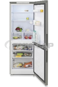 Холодильник Бирюса Б-M6033 металлик двухкамерный 210/100л морозилка снизу