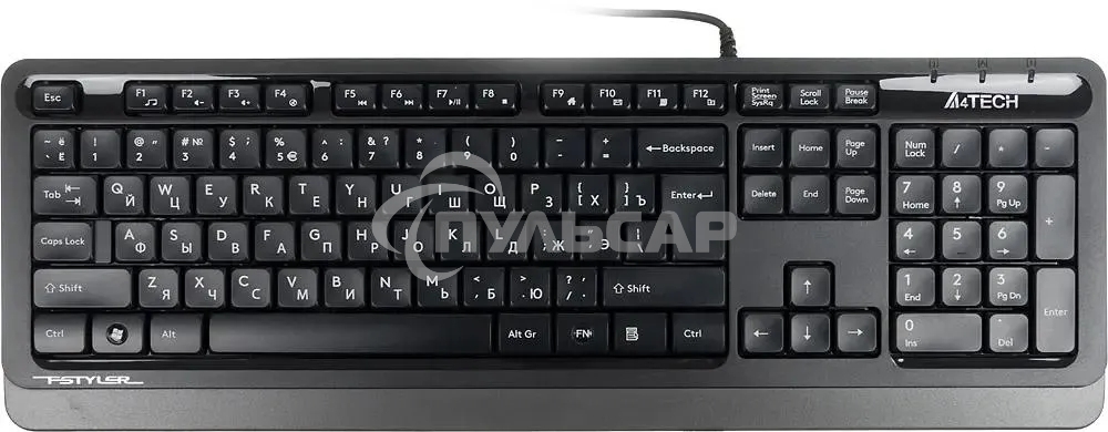 Клавиатура проводная A4Tech Fstyler FK10, USB, черный/серый