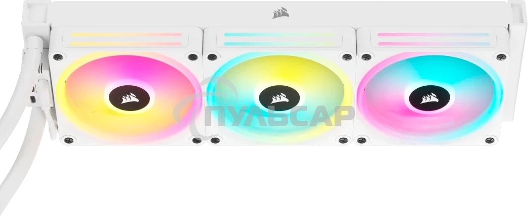 Система жидкостного охлаждения Corsair iCUE LINK H150i RGb (360мм, белый, RGb/ Fans: 3x120мм, 63.1CFM, 37dBA, 2400RPM/Rad thickness 27мм/ S: 1851, 1700, 1200, 115X, AM5, AM4)