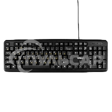 Клавиатура проводная Гарнизон GK-100L, мембранная, 104 клавиш, защита от брызг, кабель 1.8м, черная