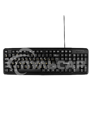Клавиатура проводная Гарнизон GK-100L, мембранная, 104 клавиш, защита от брызг, кабель 1.8м, черная