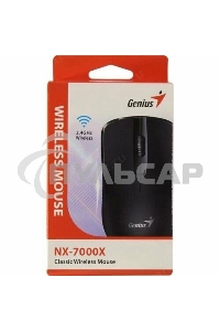 Мышь беспроводная Genius NX-7000X черный, 1200 dpi, радиоканал, USB, кнопки - 3