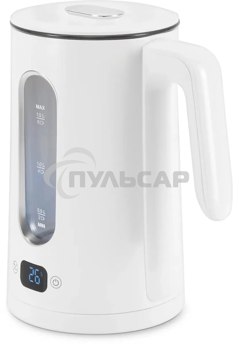 Чайник электрический Hyundai HYK-G5510 1.5л. 2200Вт белый/прозрачный корпус: стекло
