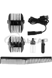 Набор для стрижки Galaxy Line GL 4165, черный, 3 Вт, время непрерывной работы до 1,5 ч, время зарядки около 2 часов, аккум. Li-Ion 3,7 В, емкость аккум. 600 мА*ч, лезвия из нержав. стали, ширина лезвия 40 мм, 2 насадки-расчески (3 и 6 мм, 9 и 12 мм), USB 