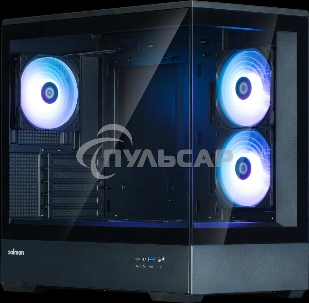 Компьютерный корпус ZALMAN P30 V2, MATX, черный, WINDOW, 2x3.5
