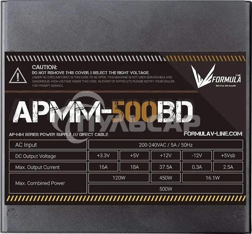 Блок питания Aerocool / Formula APMM-500BD, 500Вт, 80 PLUS Bronze, 120мм, черный