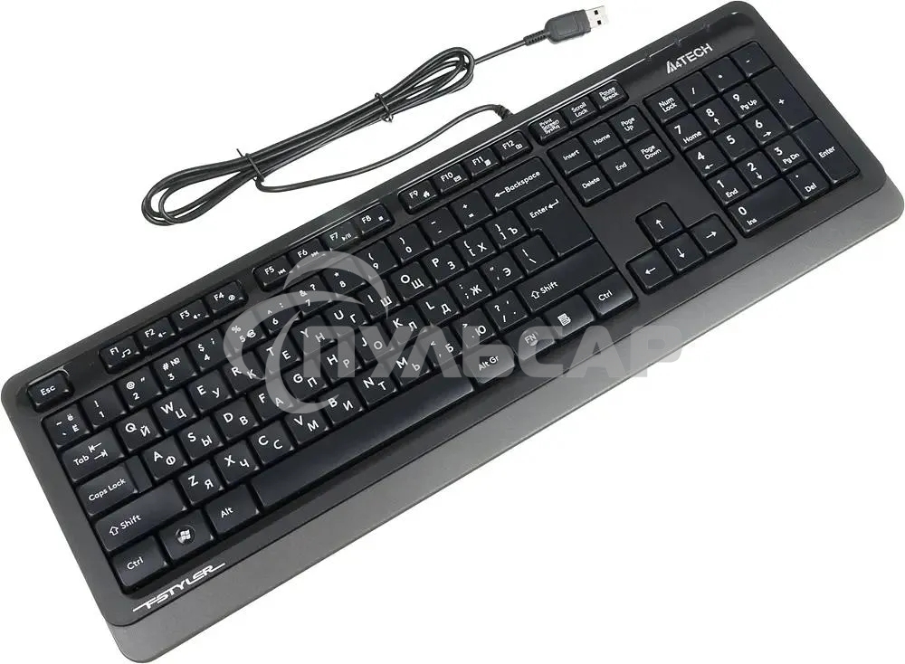Клавиатура проводная A4Tech Fstyler FK10, USB, черный/серый