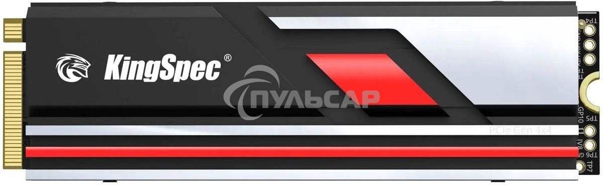 Накопитель SSD KingSpec XG7000, 2Tb, PCIe 4.0 x4, M.2 2280, NVMe, R/W 7400/6600, с радиатором