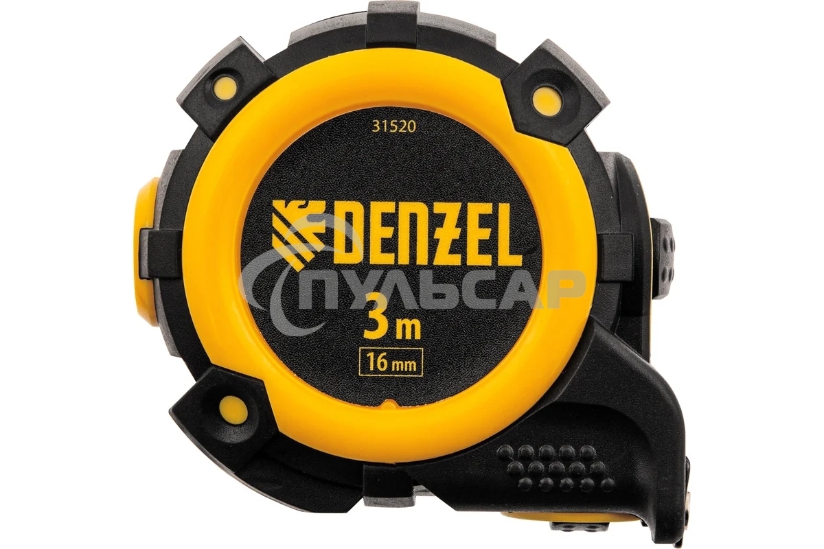 Рулетка 3м х 16мм, автоматич. фиксац., нейлон. покрытие, магнит. зацеп, двухстор. разметкаDenzel