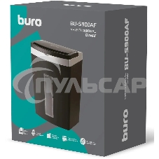 Шредер Buro Office BU-S900AF черный с автоподачей (секр.P-5) фрагменты 60лист. 21лтр. скрепки скобы пл.карты
