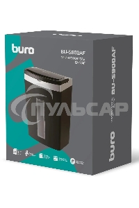 Шредер Buro Office BU-S900AF черный с автоподачей (секр.P-5) фрагменты 60лист. 21лтр. скрепки скобы пл.карты