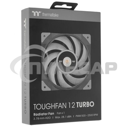 Вентилятор для корпуса Thermaltake TOUGHFAN 12 Turbo черный, 120 мм, 2500 об/мин, 28.1 дБ, 4 pin