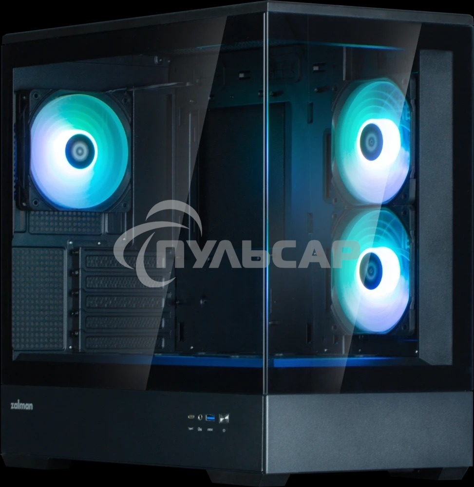Компьютерный корпус ZALMAN P30 V2, MATX, черный, WINDOW, 2x3.5