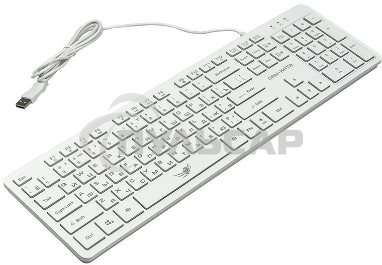 Клавиатура проводная Dialog Gan-Kata KGK-17U WHITE - игровая с RGb-подсветкой, USB, белая