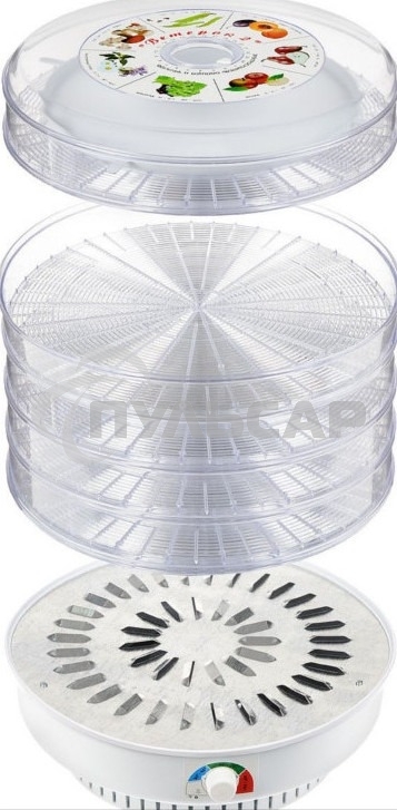 Сушилка для овощей и фруктов Ветерок-2 600 Вт, 5 поддонов, прозрачный, гофрокороб