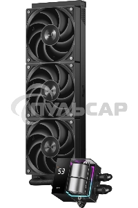 Система охлаждения/ PCCooler DS360 BK (310W, 360мм, LED temp., Black, ARGB Pump/ Fans: 3x120мм, 86.73CFM, 28dBA, 2200RPM/ Pump height 67мм, 28dBA, 3200RPM, Rad thickness 27мм/ S: 1851, 1700, 1200, 20XX, 115X, AM5, AM4)