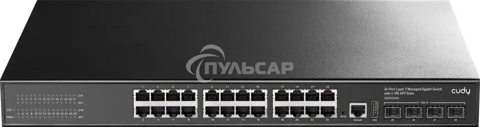 Коммутатор Cudy GS5024S4 (L3) 24x1Gbит/с 4SFP+ управляемый