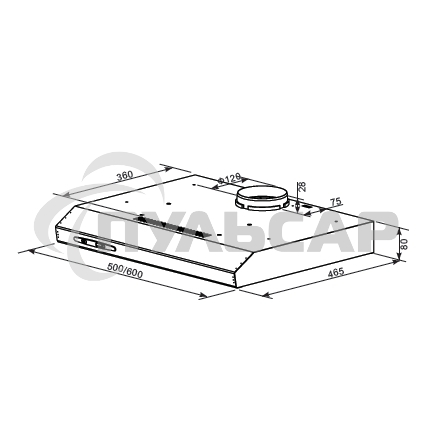 Вытяжка подвесная HOMSair Horizontal 50 белый, 50 см, 420 куб. м/ч, 45 дБ