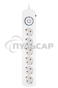 Сетевой фильтр Ippon BK-6-EU-1.8-10-W 1.8м (6 розеток) белый (коробка)
