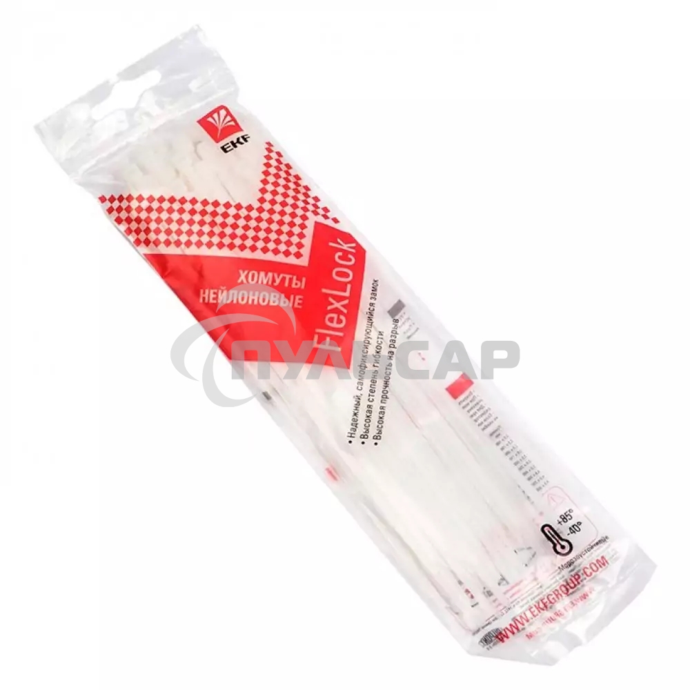 Хомут P6.6 2.5x100 FlexLock стандартный белый (уп.50шт) PROxima EKF plc-fl-ctsw-2.5x100-r