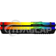 Оперативная память Kingston FURY Beast Black RGb, DDR5, 32Gb (2x16 Gb), 6000 MHz, CL30, радиатор, RGb, черный