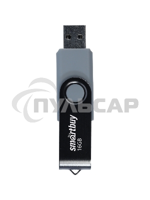 Флешка USB SmartbuyTwist Black (SB016 Gb2TWK), 16 Gb, USB 2.0, R/W 15/12, черный