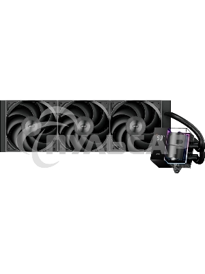 Система охлаждения/ PCCooler DS360 BK (310W, 360мм, LED temp., Black, ARGB Pump/ Fans: 3x120мм, 86.73CFM, 28dBA, 2200RPM/ Pump height 67мм, 28dBA, 3200RPM, Rad thickness 27мм/ S: 1851, 1700, 1200, 20XX, 115X, AM5, AM4)