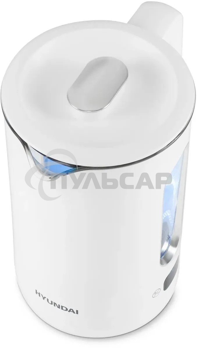 Чайник электрический Hyundai HYK-G5510 1.5л. 2200Вт белый/прозрачный корпус: стекло