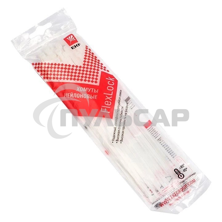 Хомут P6.6 2.5x150 FlexLock стандартный белый (уп.50шт) PROxima EKF plc-fl-ctsw-2.5x150-r