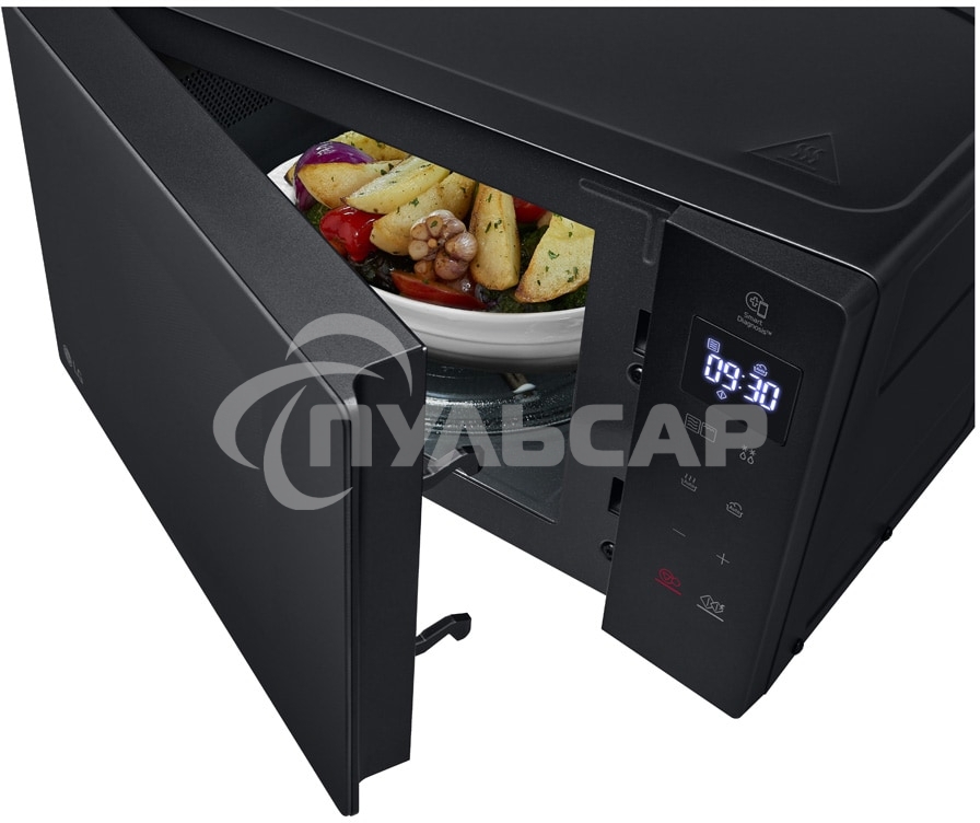 Микроволновая печь LG MH6032GAS черный, 20 л, 700 Вт, переключатели - сенсор